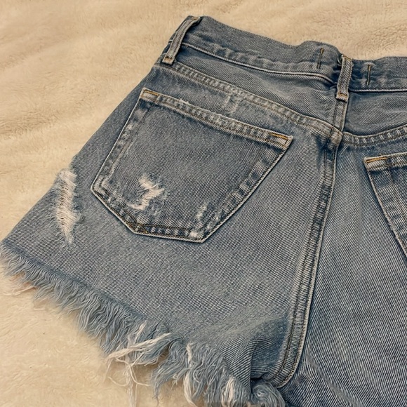 Aritzia AGOLDE jean shirts, size 23, medium blue. Distressed style. - Picture 4 of 5